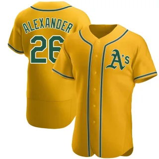 Men's Authentic Gold CJ Alexander Oakland Athletics Alternate Jersey