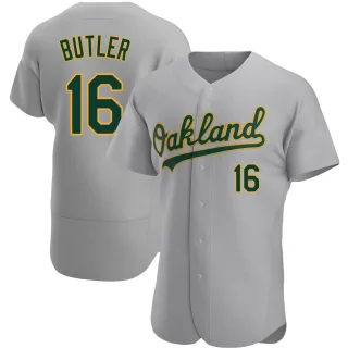 Men's Authentic Gray Billy Butler Oakland Athletics Road Jersey