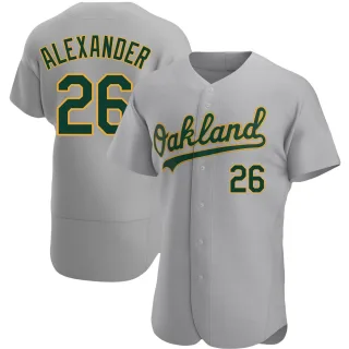 Men's Authentic Gray CJ Alexander Oakland Athletics Road Jersey