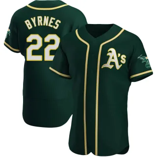 Men's Authentic Green Eric Byrnes Oakland Athletics Alternate Jersey