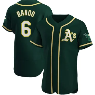 Men's Authentic Green Sal Bando Oakland Athletics Alternate Jersey