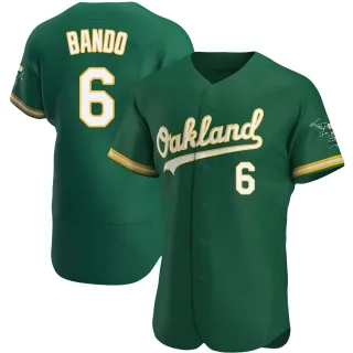 Men's Authentic Green Sal Bando Oakland Athletics Kelly Alternate Jersey