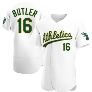 Men's Authentic White Billy Butler Oakland Athletics Home Jersey