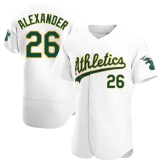 Men's Authentic White CJ Alexander Oakland Athletics Home Jersey
