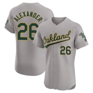 Men's Elite Gray CJ Alexander Oakland Athletics Road Jersey