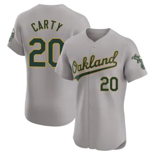Men's Elite Gray Rico Carty Oakland Athletics Road Jersey