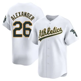 Men's Limited White CJ Alexander Oakland Athletics Home Jersey