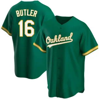 Men's Replica Green Billy Butler Oakland Athletics Kelly Alternate Jersey