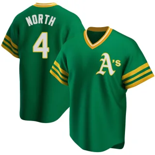 Men's Replica Green Billy North Oakland Athletics R Kelly Road Cooperstown Collection Jersey