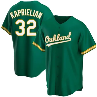 Men's Replica Green James Kaprielian Oakland Athletics Kelly Alternate Jersey
