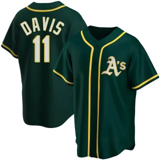 Men's Replica Green Khris Davis Oakland Athletics Alternate Jersey