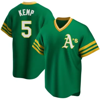 Men's Replica Green Tony Kemp Oakland Athletics R Kelly Road Cooperstown Collection Jersey