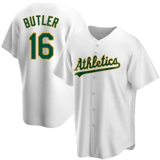 Men's Replica White Billy Butler Oakland Athletics Home Jersey
