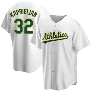 Men's Replica White James Kaprielian Oakland Athletics Home Jersey