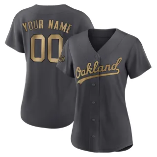 Women's Authentic Charcoal Custom Oakland Athletics 2022 All-Star Game Jersey