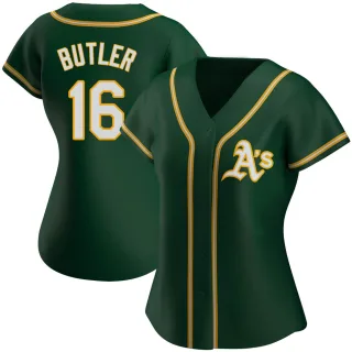 Women's Authentic Green Billy Butler Oakland Athletics Alternate Jersey
