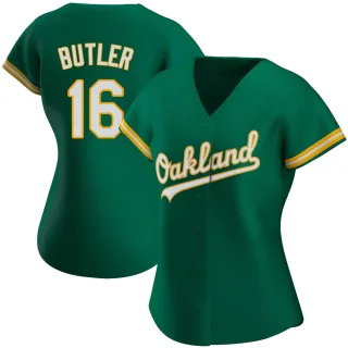 Women's Authentic Green Billy Butler Oakland Athletics Kelly Alternate Jersey