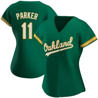Women's Authentic Green Jarrod Parker Oakland Athletics Kelly Alternate Jersey