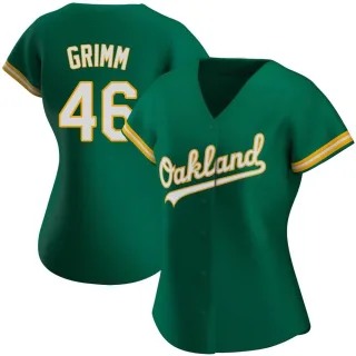 Women's Authentic Green Justin Grimm Oakland Athletics Kelly Alternate Jersey