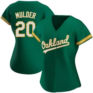 Women's Authentic Green Mark Mulder Oakland Athletics Kelly Alternate Jersey