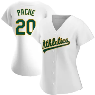 Women's Authentic White Cristian Pache Oakland Athletics Home Jersey