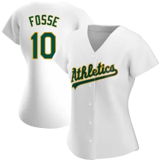 Women's Authentic White Ray Fosse Oakland Athletics Home Jersey