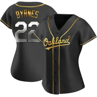 Women's Replica Black Golden Eric Byrnes Oakland Athletics Alternate Jersey