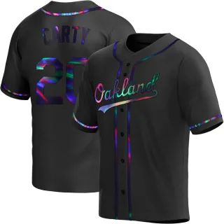 Youth Replica Black Holographic Rico Carty Oakland Athletics Alternate Jersey