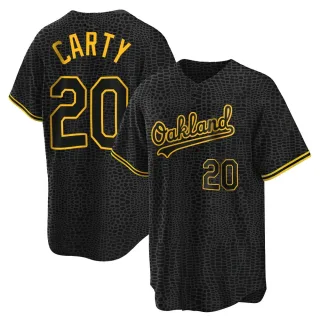 Youth Replica Black Rico Carty Oakland Athletics Snake Skin City Jersey