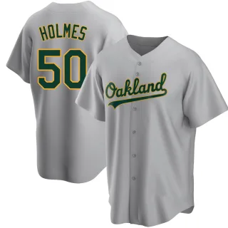 Youth Replica Gray Grant Holmes Oakland Athletics Road Jersey