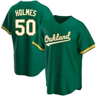 Youth Replica Green Grant Holmes Oakland Athletics Kelly Alternate Jersey