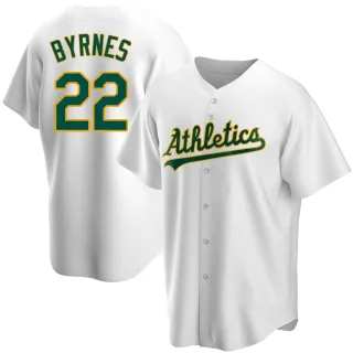 Youth Replica White Eric Byrnes Oakland Athletics Home Jersey