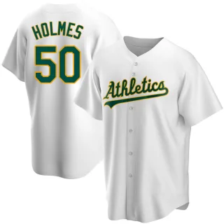 Youth Replica White Grant Holmes Oakland Athletics Home Jersey