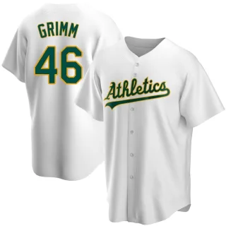 Youth Replica White Justin Grimm Oakland Athletics Home Jersey