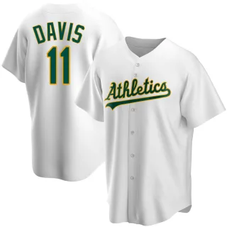 Youth Replica White Khris Davis Oakland Athletics Home Jersey