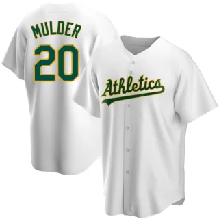 Youth Replica White Mark Mulder Oakland Athletics Home Jersey